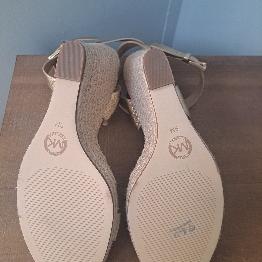 Michael Kors Kaylee Gold Wedge Sandals - Picture 7 of 8